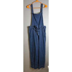 Universal Thread Dark Wash Denim Bib Overalls with Bow Tie Size 14